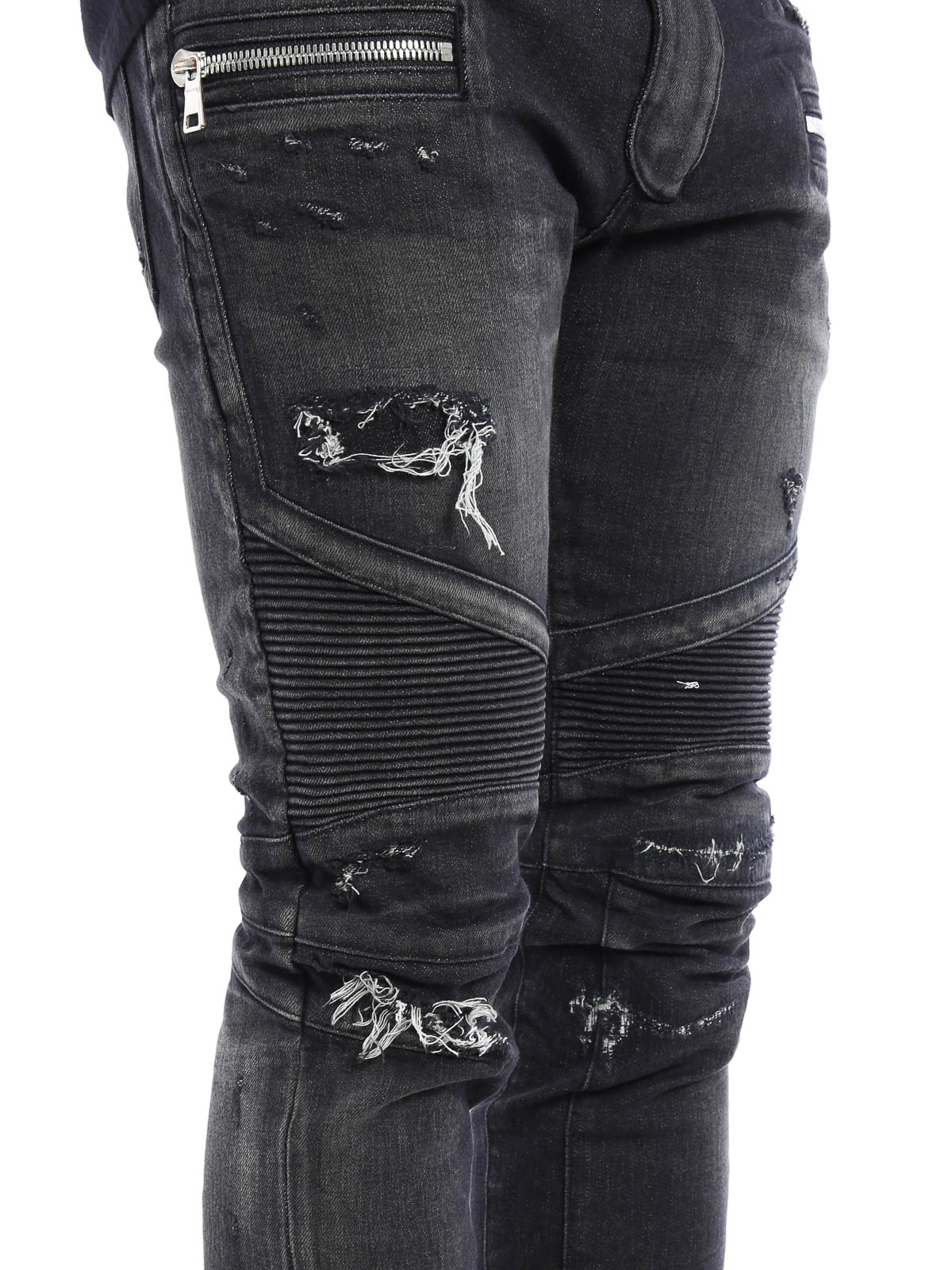 Beringstraat ontploffing aluminium Skinny jeans Balmain - Ripped biker jeans - W6HD572D204D176 | iKRIX.com