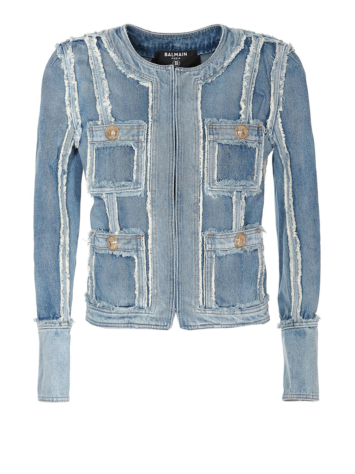 Denim jacket Balmain - Denim patchwork blazer - TF17551D0086FF 