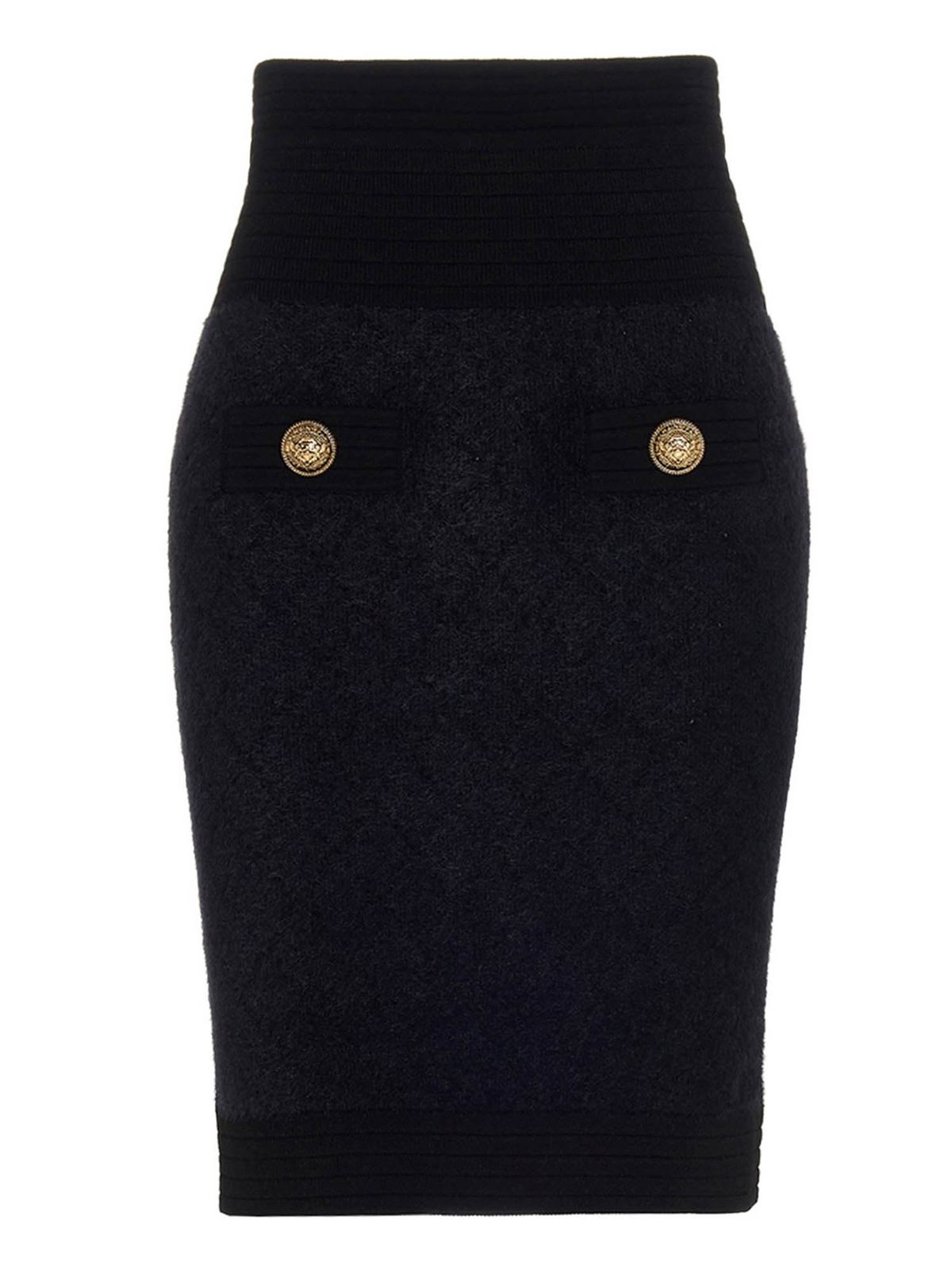 Knee length skirts & Midi Balmain - Drilled effect viscose skirt