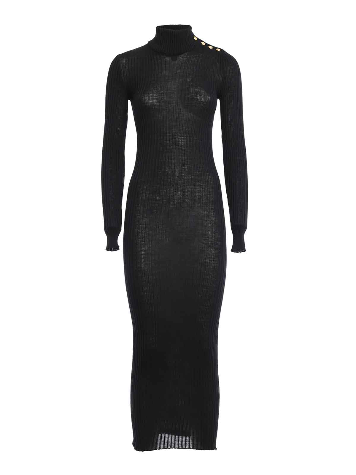 Balmain - Ribbed wool sensual dress - maxi dresses - 3290622MC0100