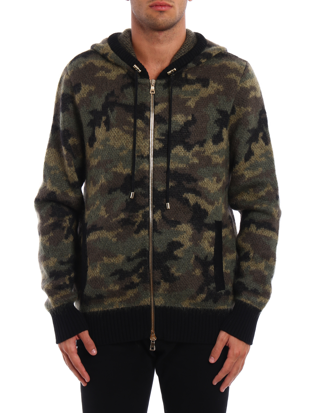 balmain camo hoodie