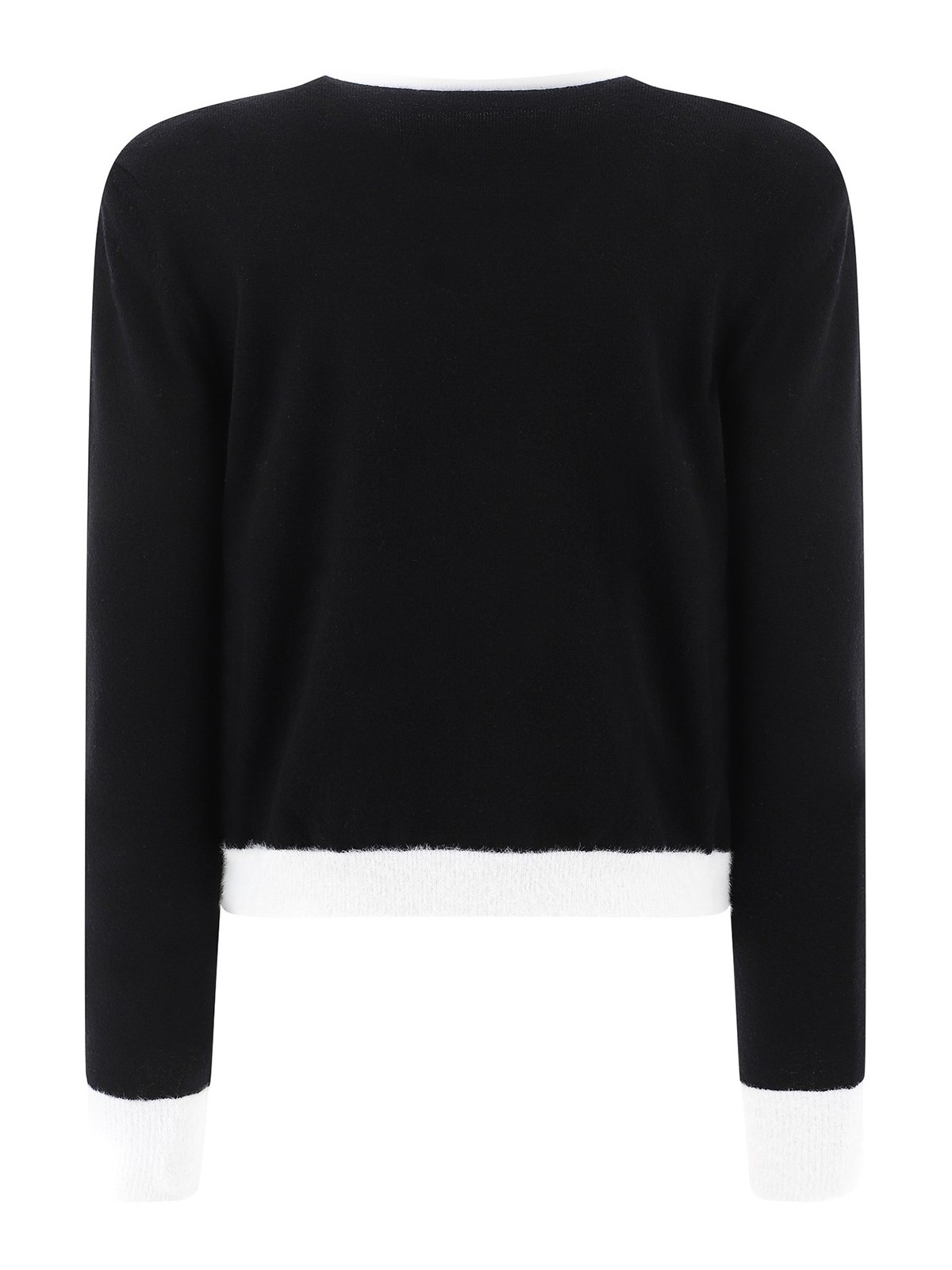 black fuzzy crop sweater