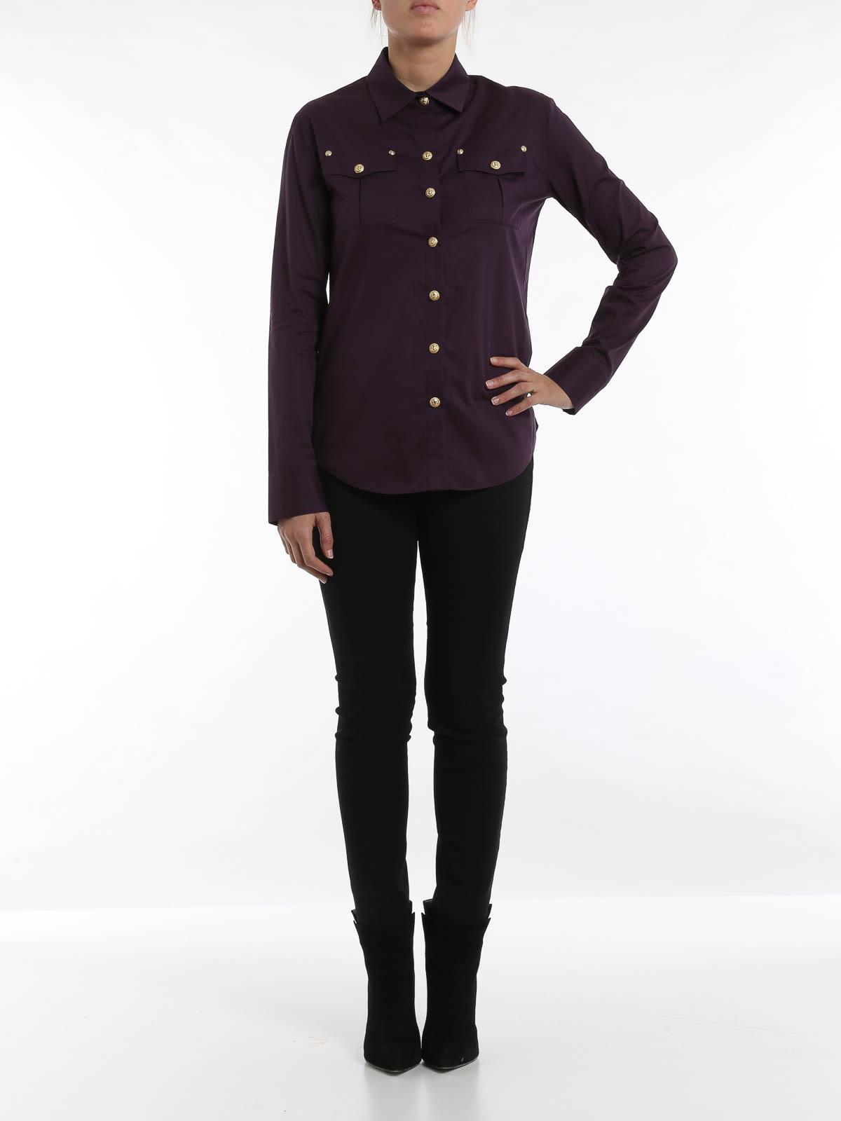 Balmain シャツ レディース 紫 シャツ c
