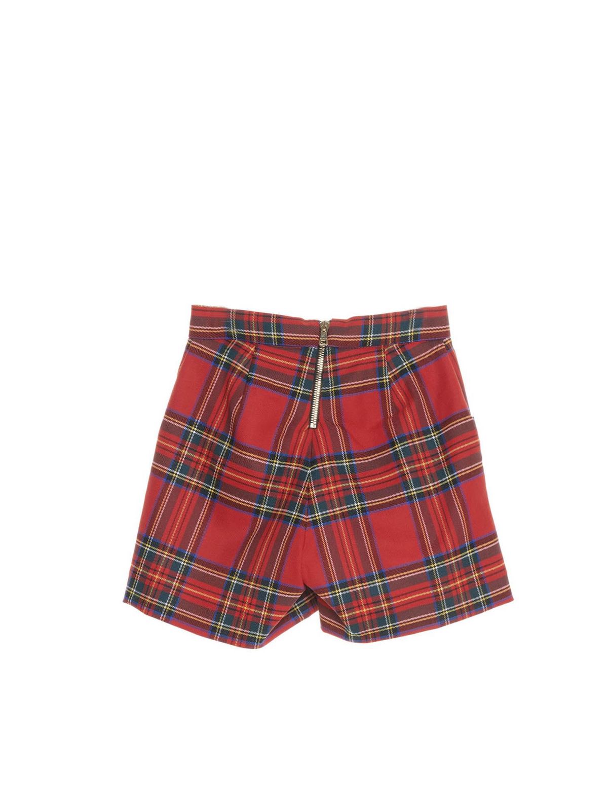 Pantaloni corti e shorts Balmain - Short tartan rossi - 6O6149OB030409VE