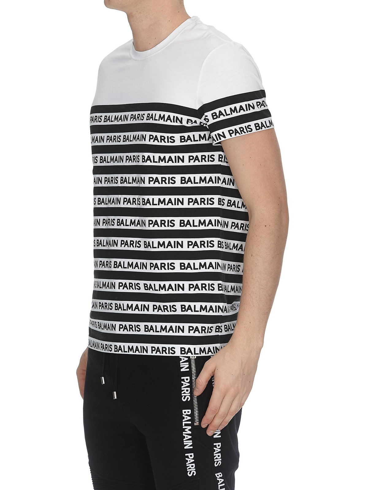 T-shirts Balmain - Balmain Paris stripe patterned T-shirt 