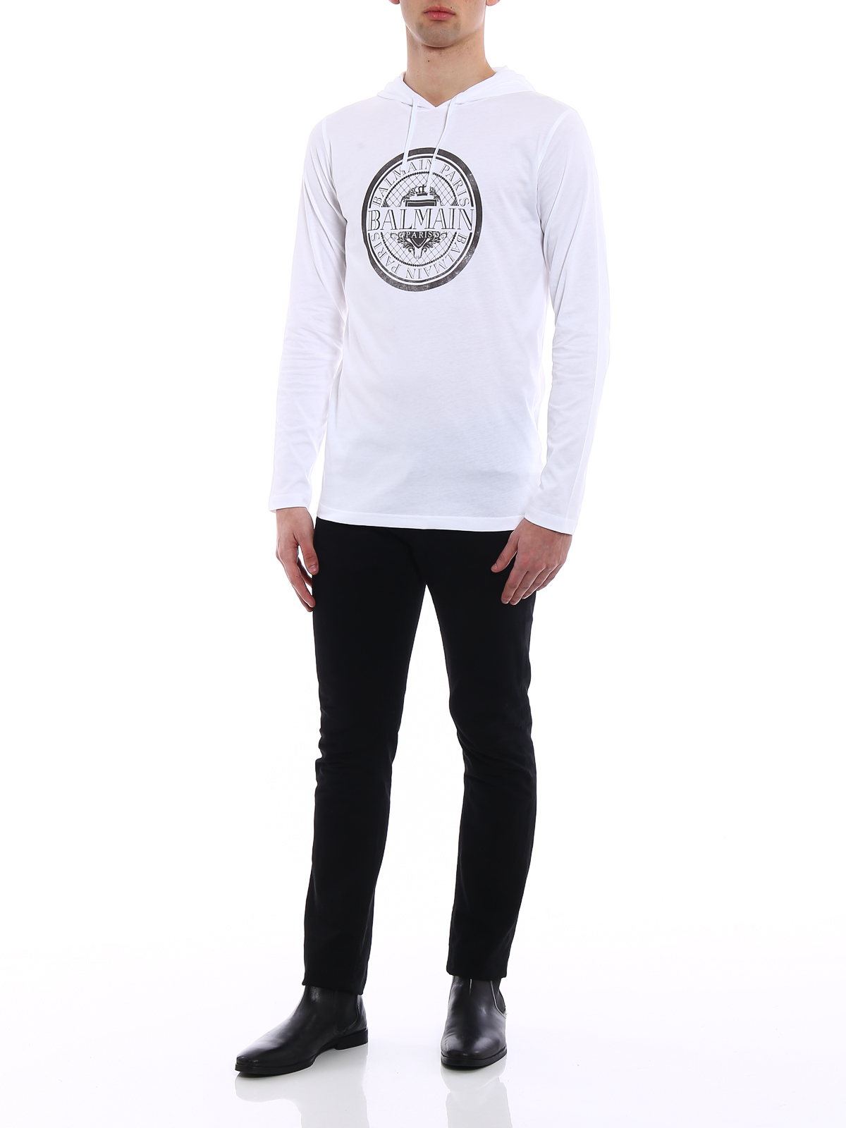 vælge Appel til at være attraktiv Punktlighed T-shirts Balmain - Long sleeve logo T-shirt - S8H8099I161100 | iKRIX.com