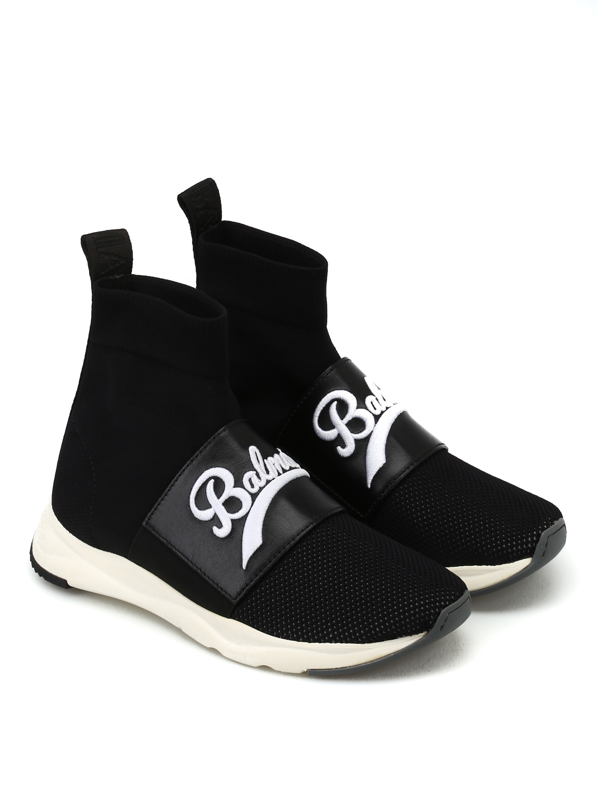 balmain black and white sneakers