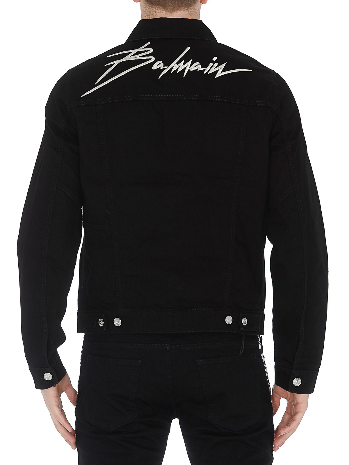 Denim jacket Balmain - Balmain signature embroidery denim jacket 