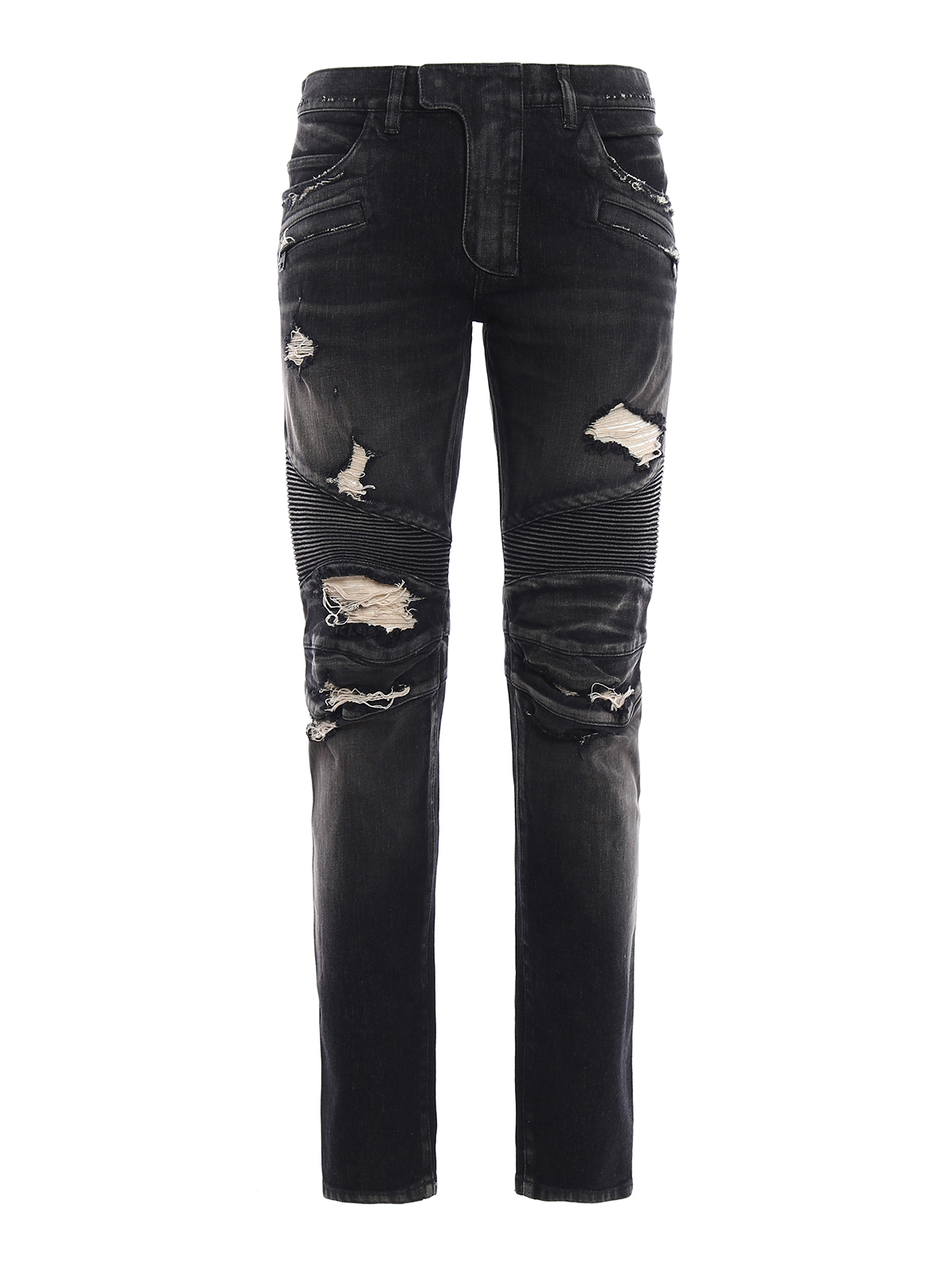 biker distressed denim jeans