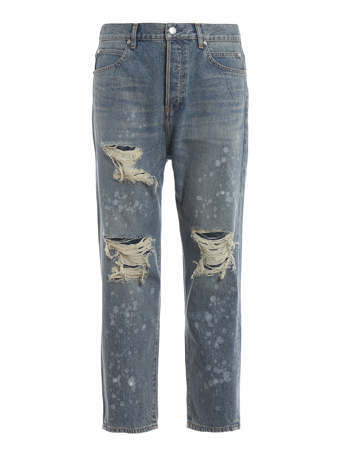 Straight leg jeans Balmain - Low crotch distressed jeans - RH15249D0246AA