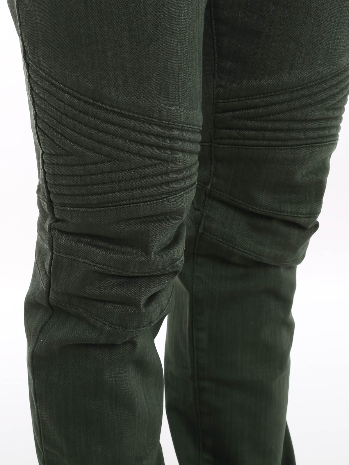 Straight Balmain Stretch biker jeans - W5HT551D105SGREEN140