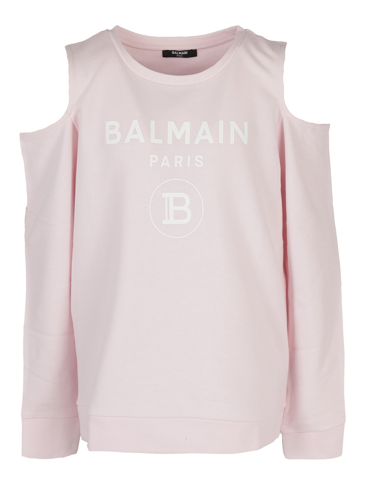 Balmain Kids' Cut-out Detailed Sweatshirt In Pink In Light Pink