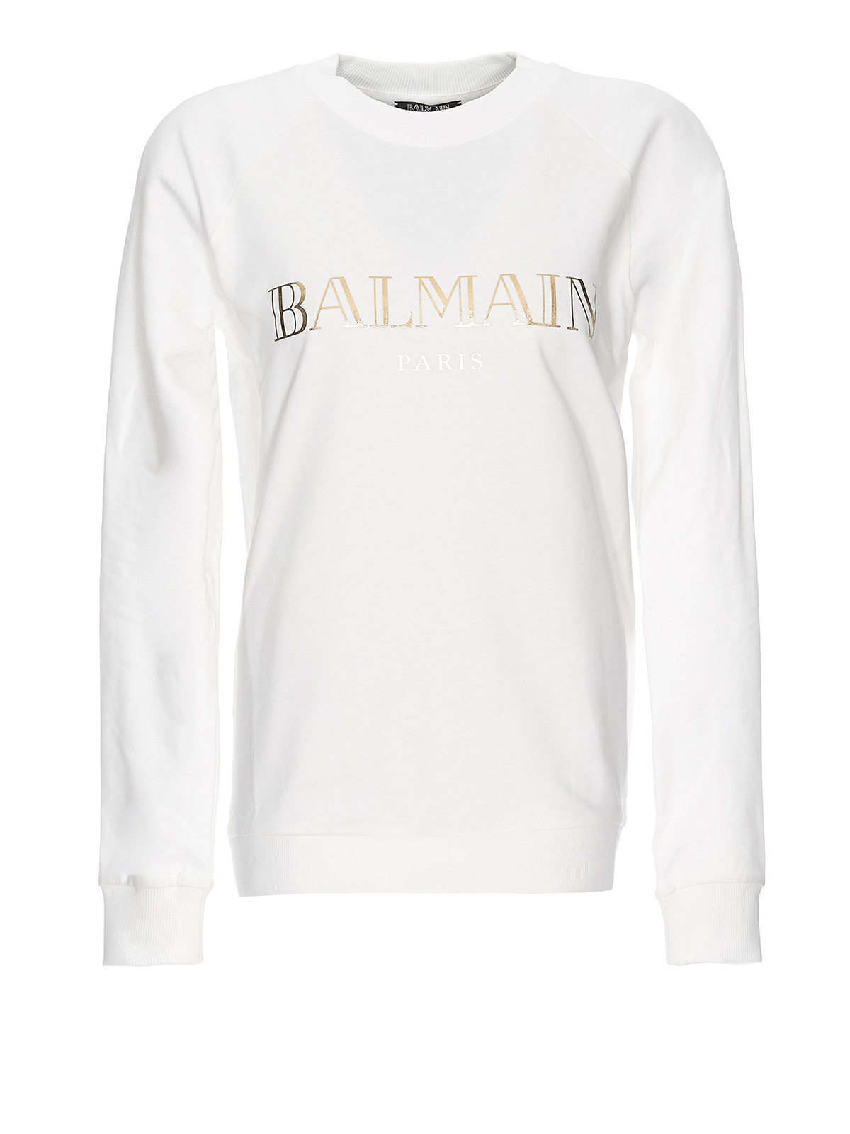 Sweatshirts & Sweaters Balmain - Gold-tone Balmain logo print 