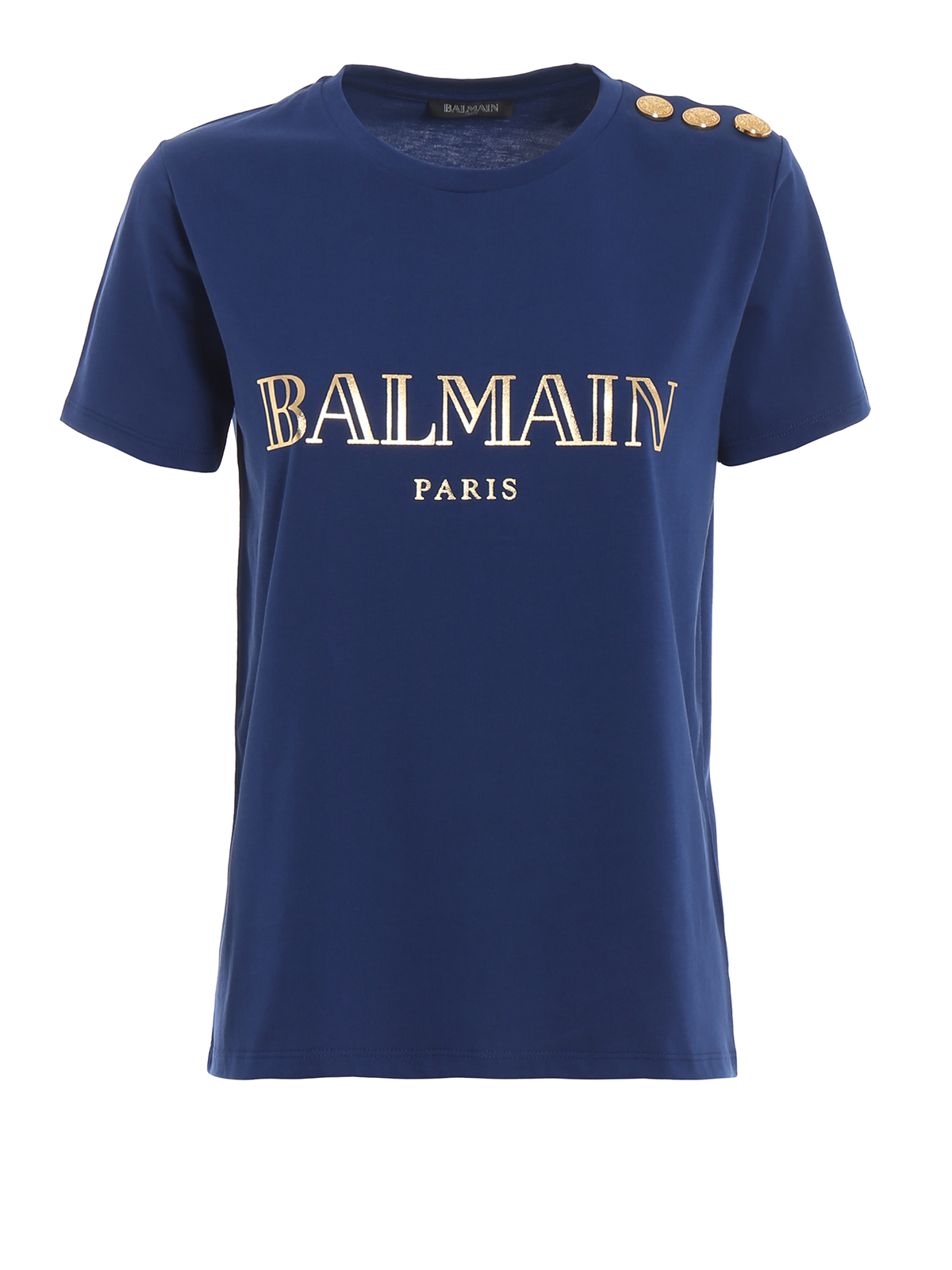 Maiden historie damp T-shirts Balmain - Balmain blue cotton jersey T-shirt - RF11077I042SAU