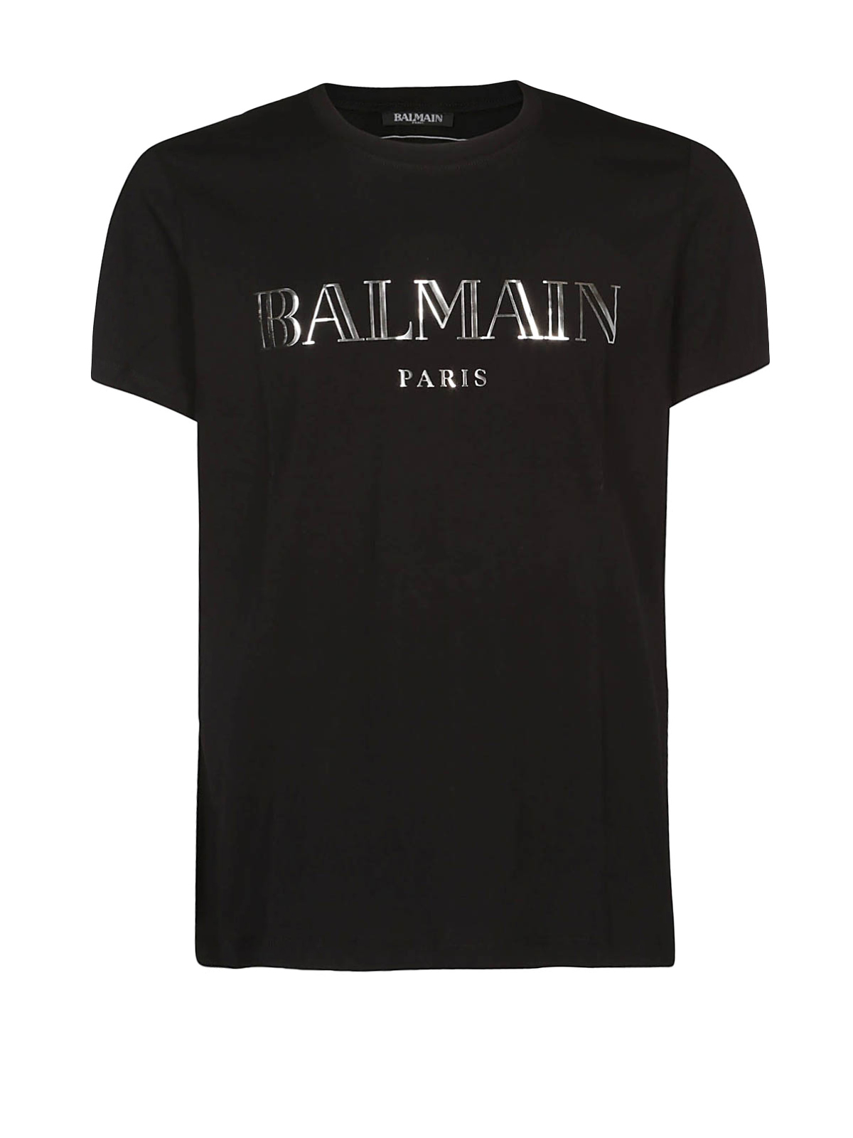 T-shirts Balmain - Balmain print black slim T-shirt - RH11601I0550PA