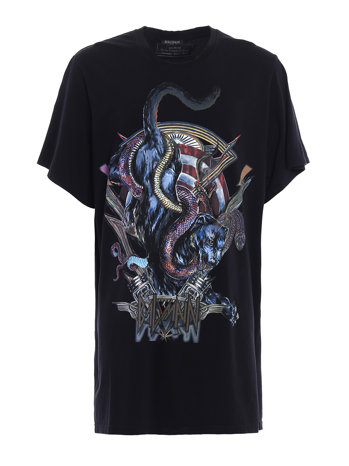 Balmain - Dragon print oversized T-shirt - t-shirts - W7H8063I072176