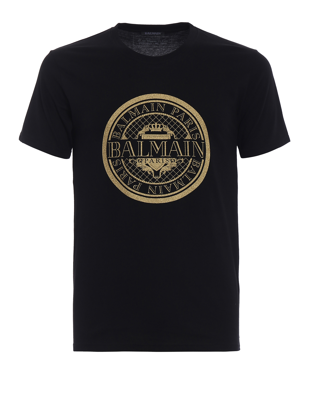 T-shirts Balmain - Gold logo cotton T-shirt - S8H8601I156176 