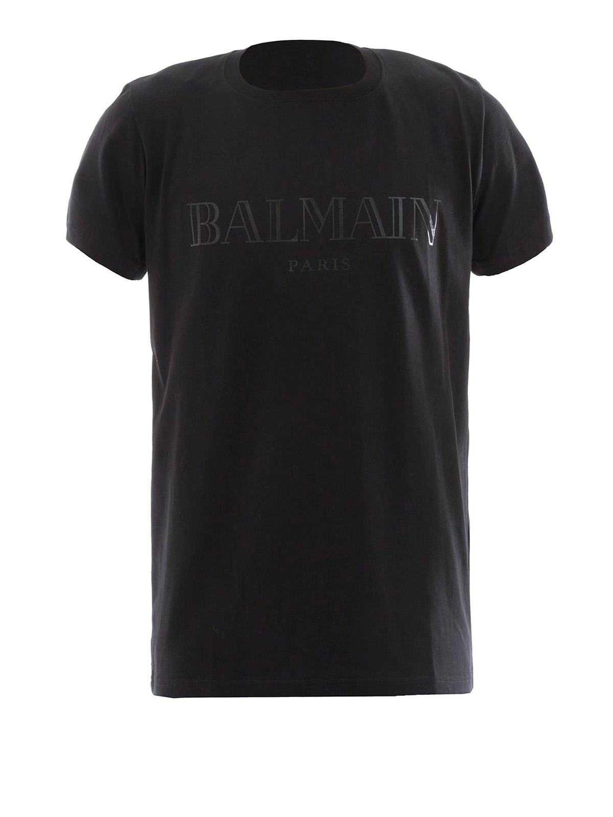 T-shirts Balmain - Logo print black cotton T-shirt - S8H8601I157176