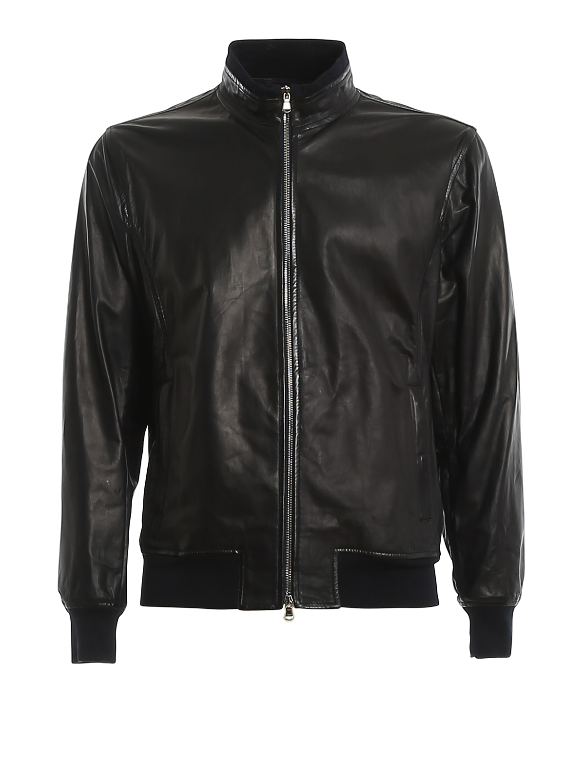 Leather jacket Barba - Ribbed edges leather jacket - RENE205003
