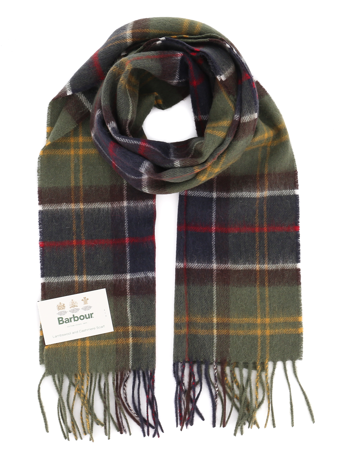 Tartan wool and cashmere scarf 