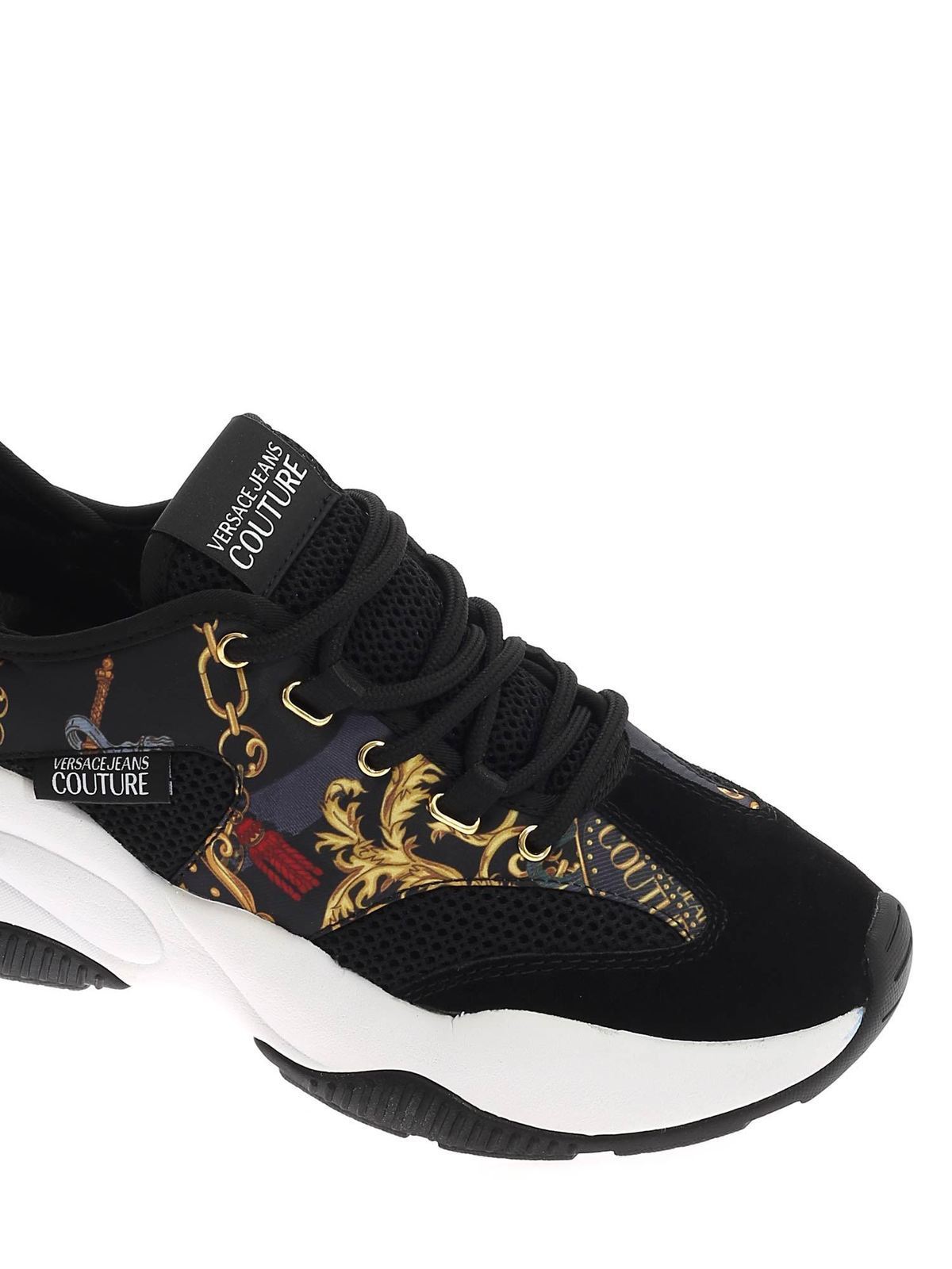 versace jeans embossed sole trainer