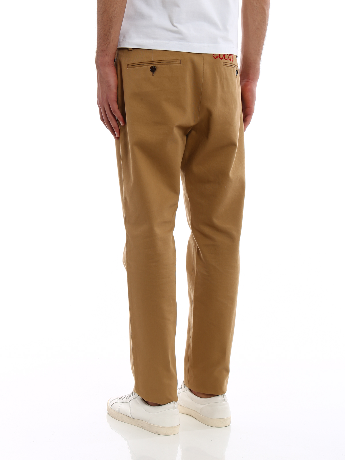 Gnide fjende Hende selv Casual trousers Gucci - Beige cotton drill chino trousers - 519546Z396H9813