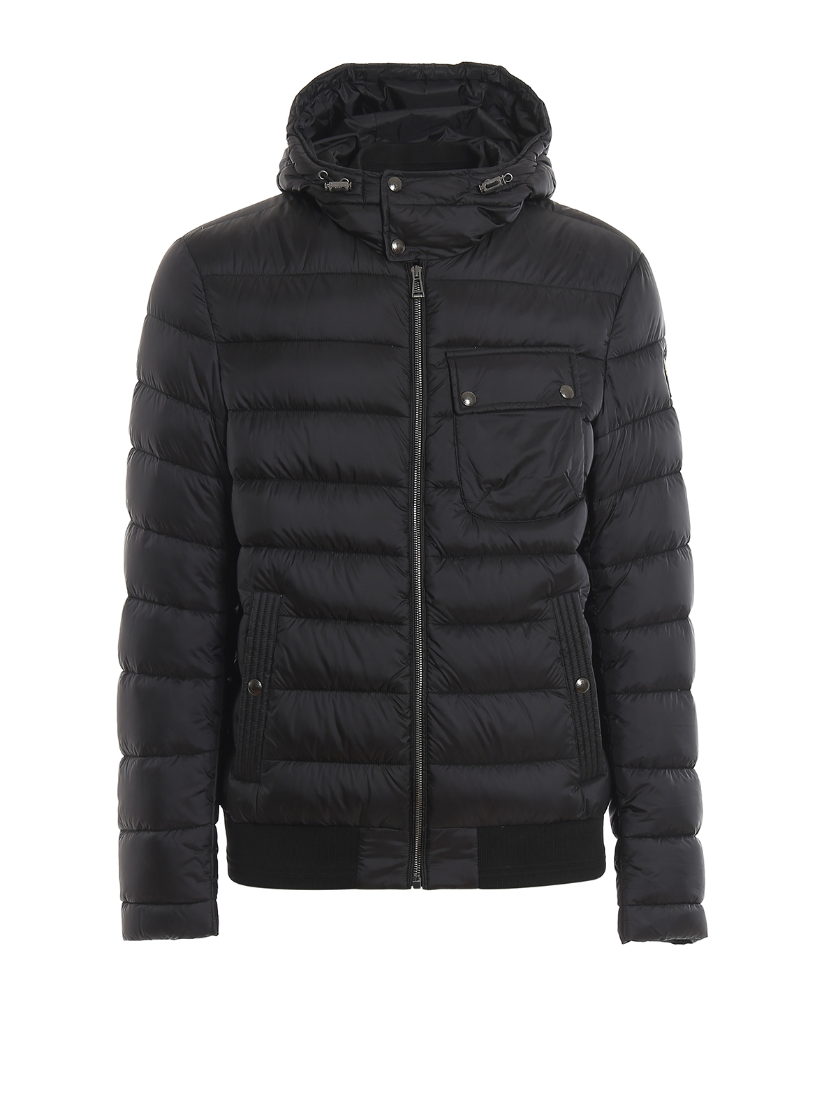 Padded jackets Belstaff - Streamline black hooded puffer jacket ...