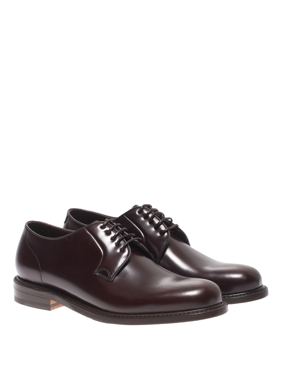 Dark brown smooth leather Derby shoes 
