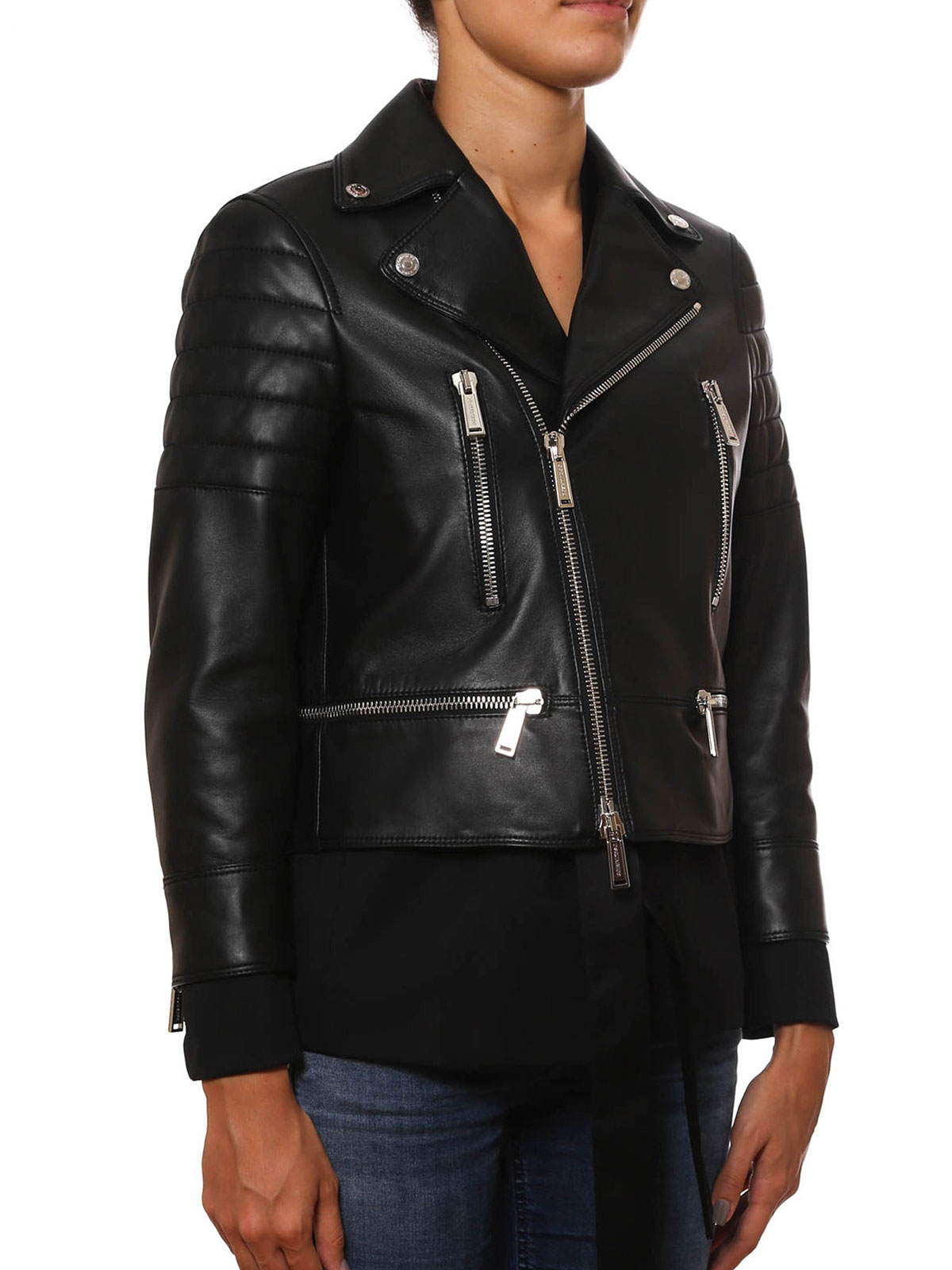 Leather jacket Dsquared2 - BIKER CROP LEATHER JACKET 