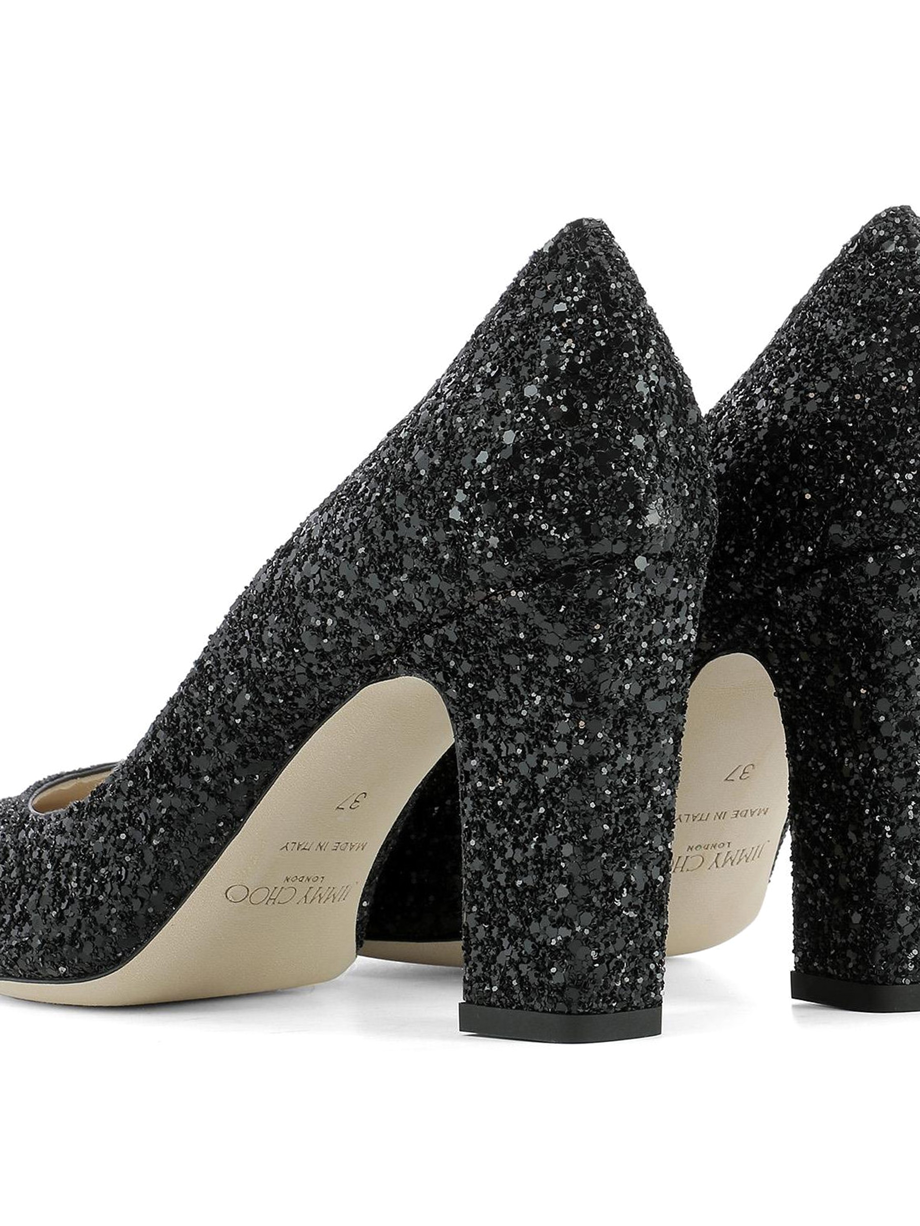 black glitter court shoes