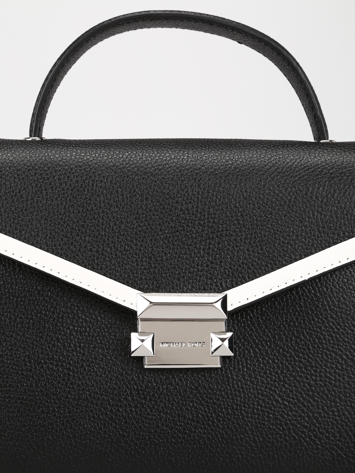 whitney medium metallic logo jacquard satchel