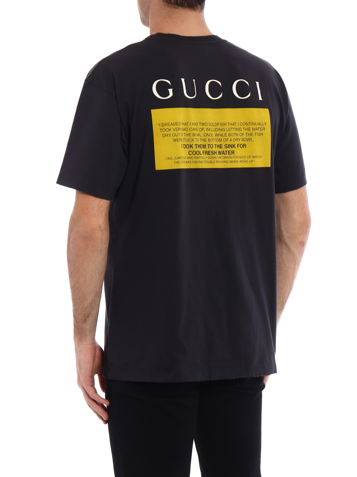Vulgariteit Landschap Buitengewoon T-shirts Gucci - Black Cat print cotton T-shirt - 493117X3I291286