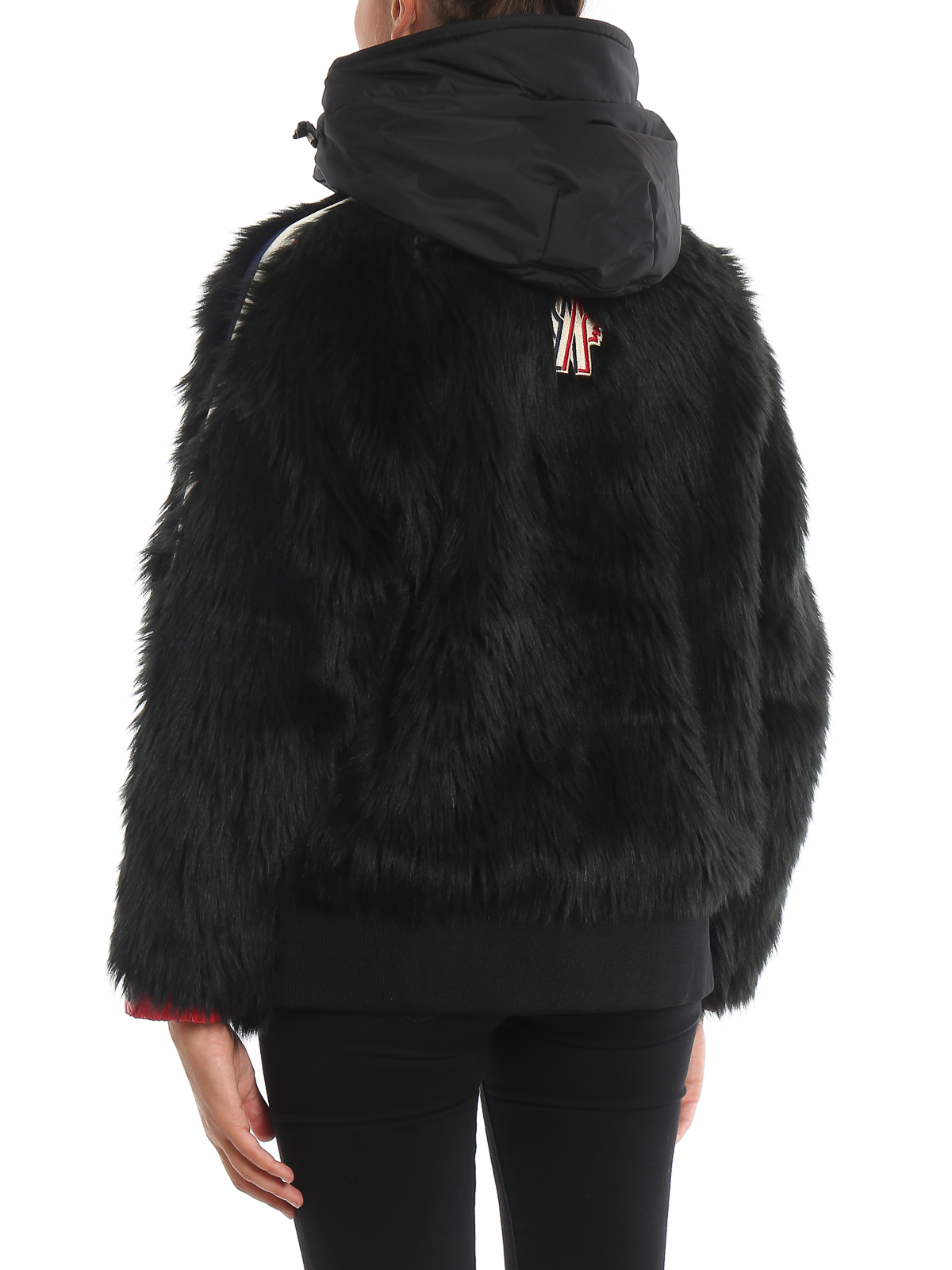 moncler black fur jacket