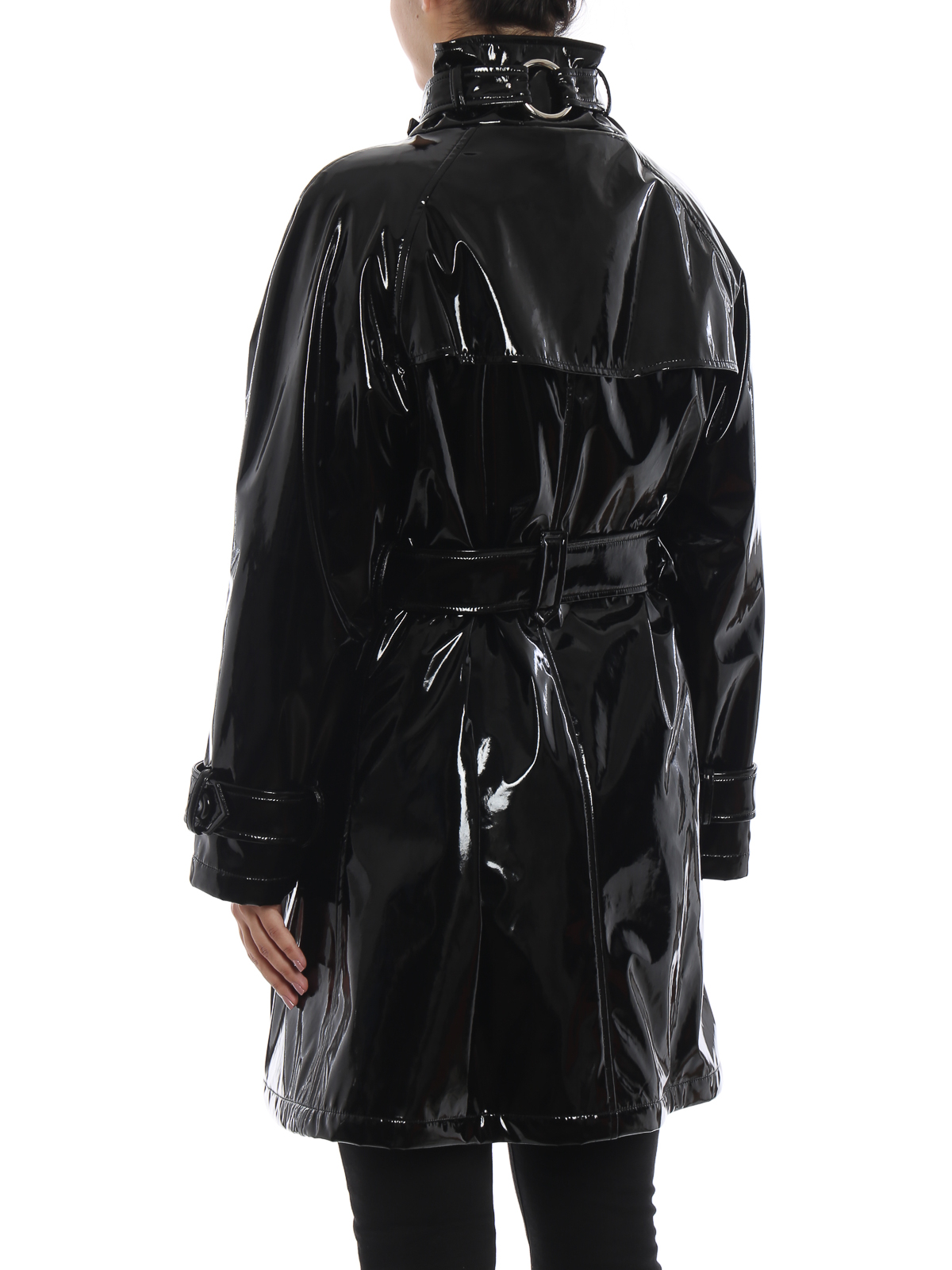 Download Moschino - Black glossy vinyl trench coat - trench coats ...
