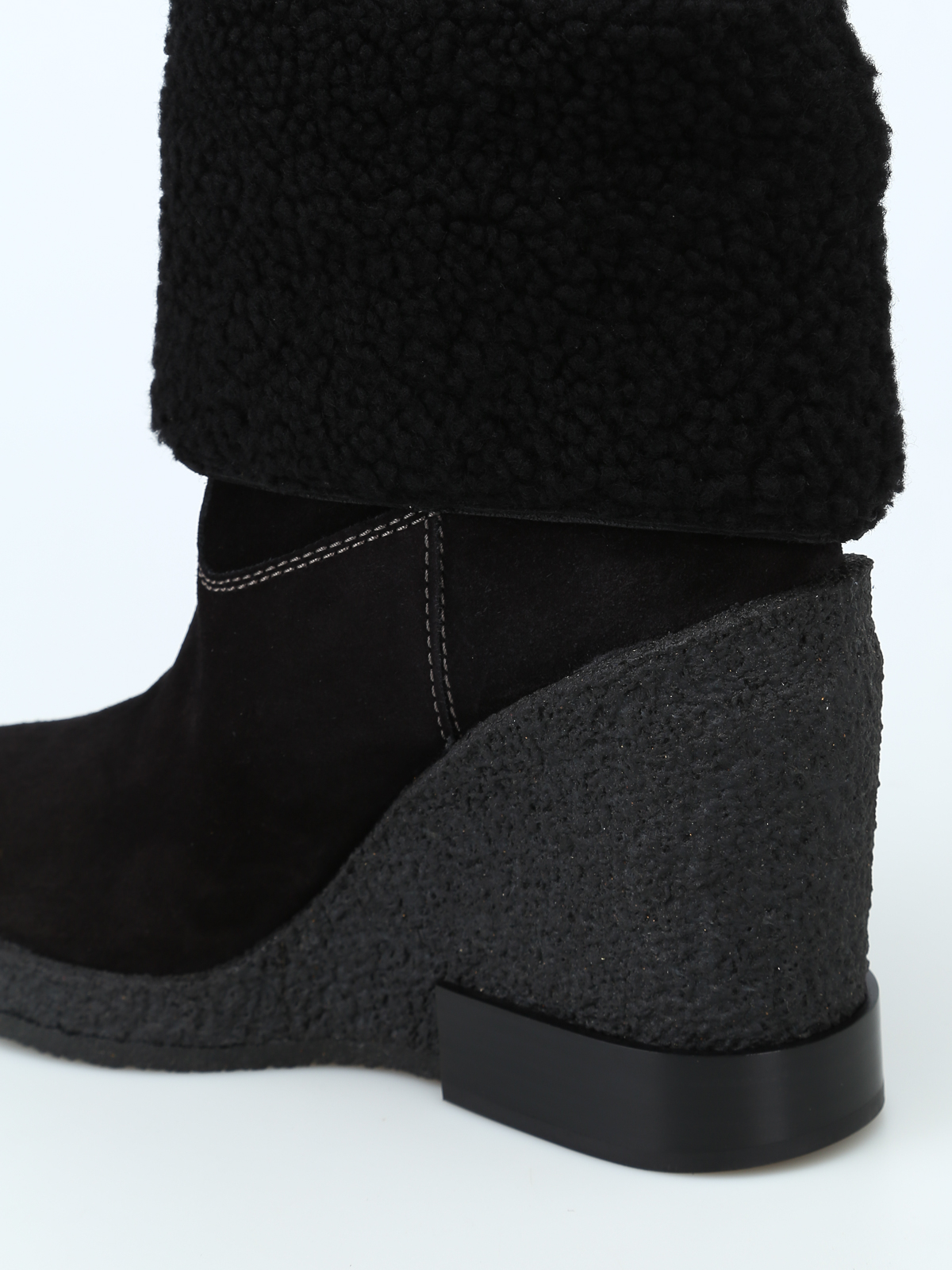 Ankle boots Tod'S - Black suede crepe rubber wedge ankle boots 