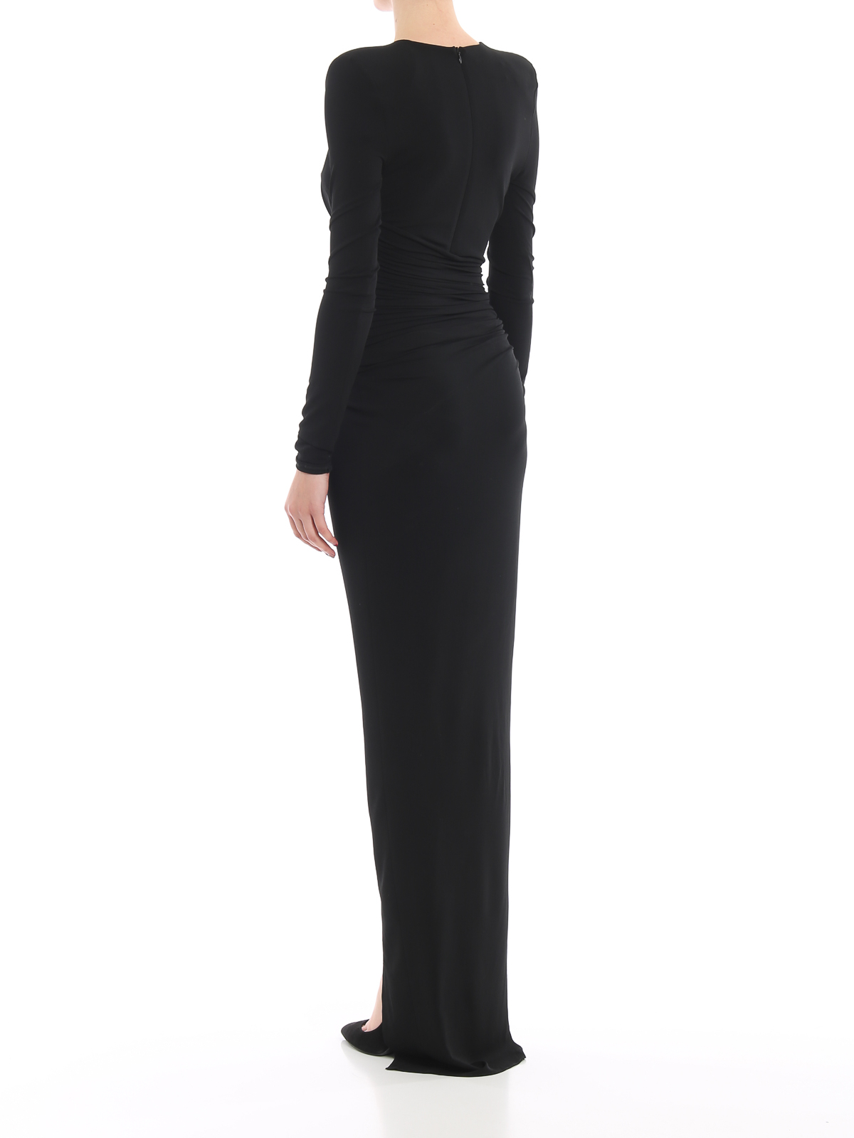 V neck draped maxi dress 