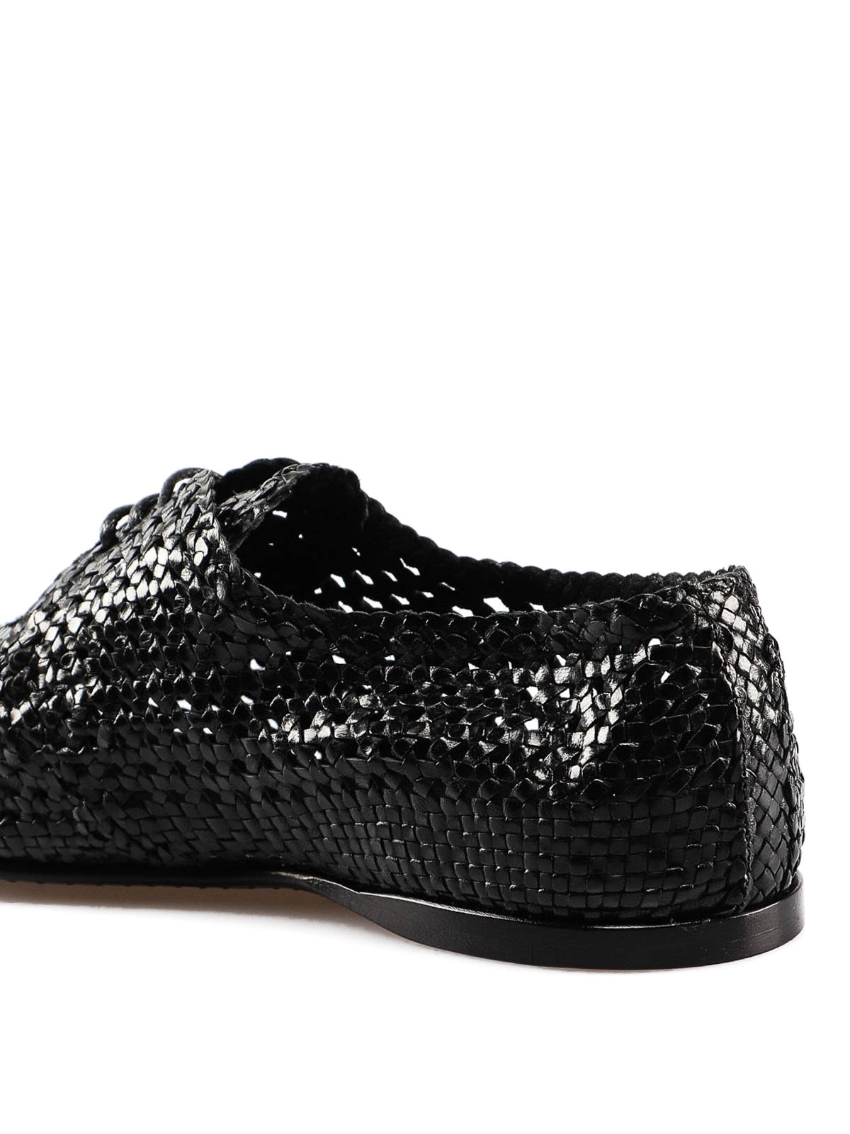 black woven shoes