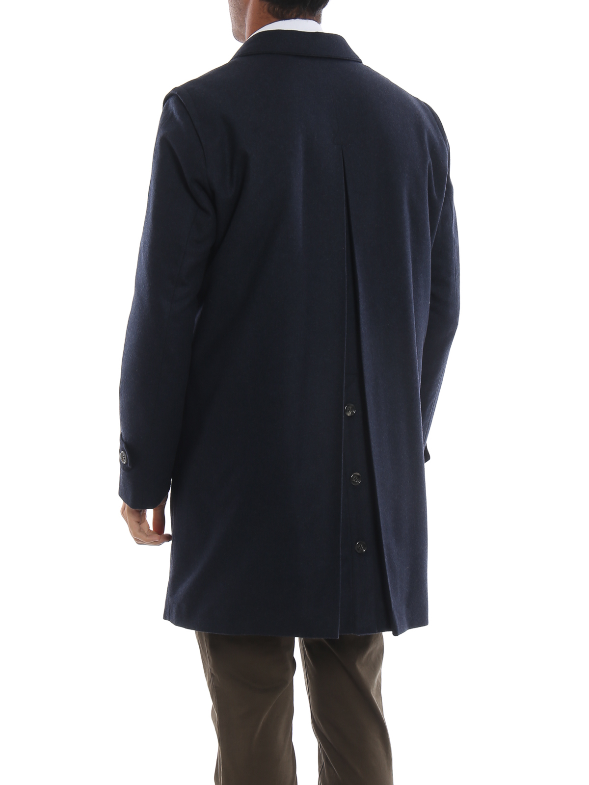 Short coats Schneiders - Blue grey classic loden wool blend coat ...