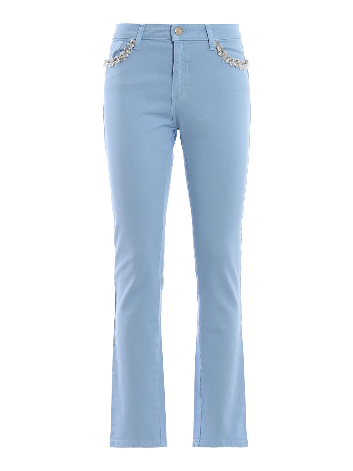 embellished blue jeans