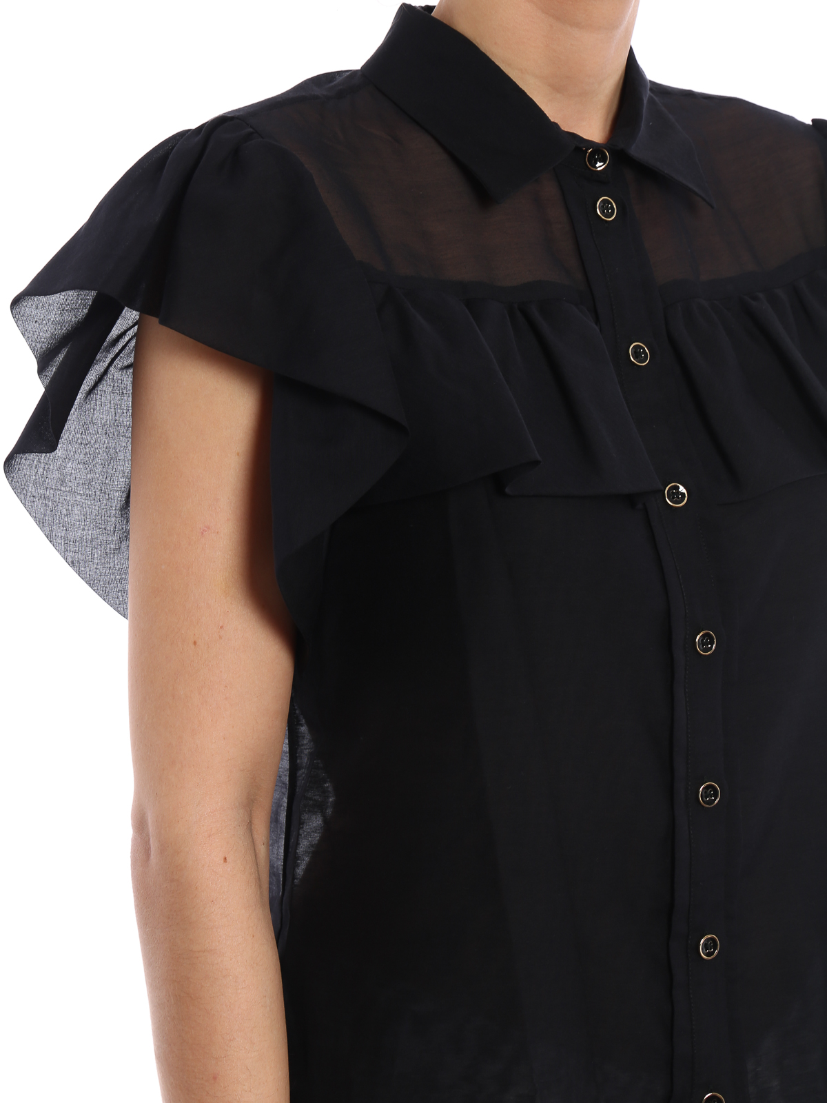 Shirts Blumarine - Semi-sheer cotton and silk shirt - 8353140 | iKRIX.com