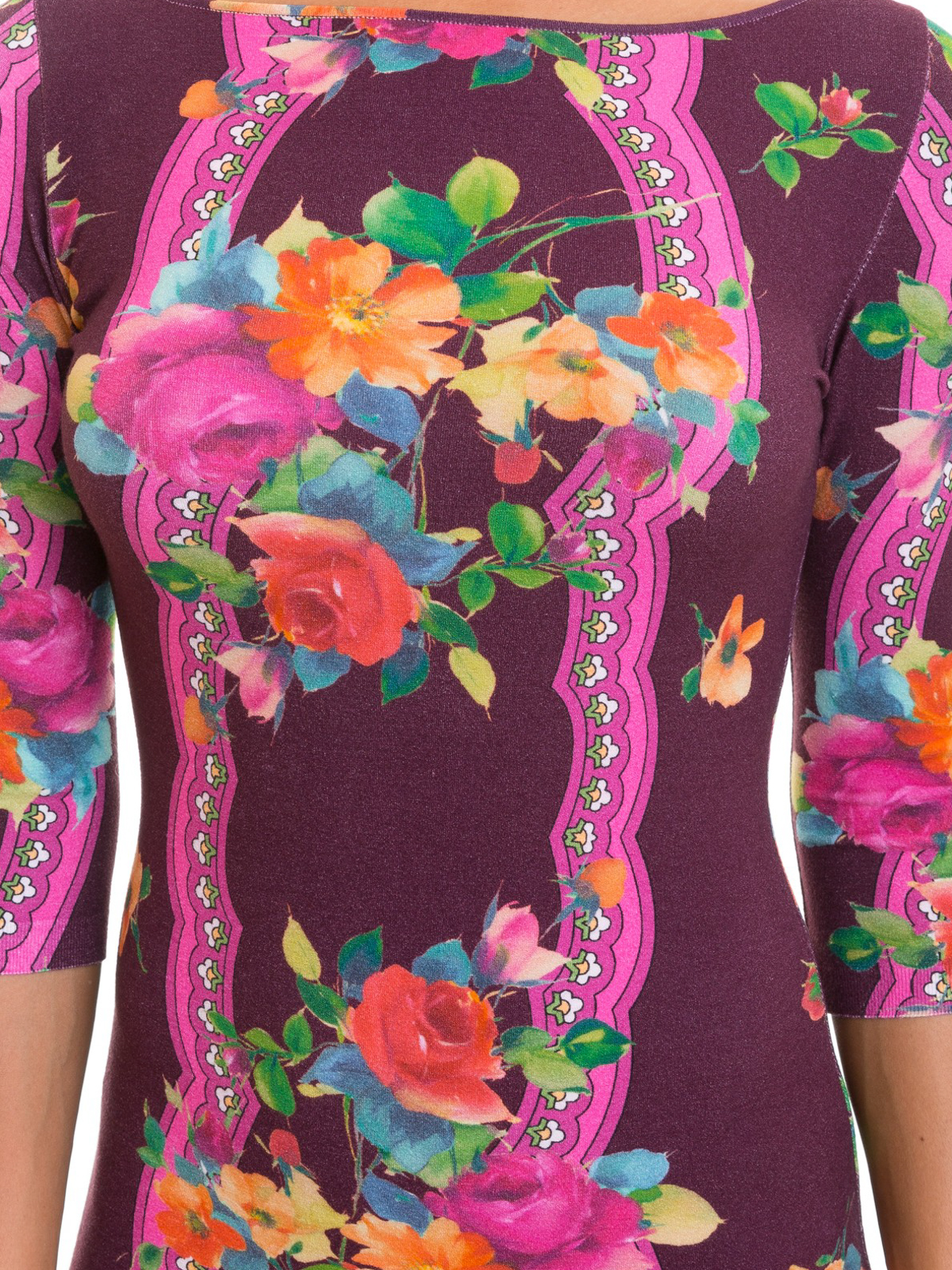 Knee length dresses Blumarine Tight fitting dress with floral print