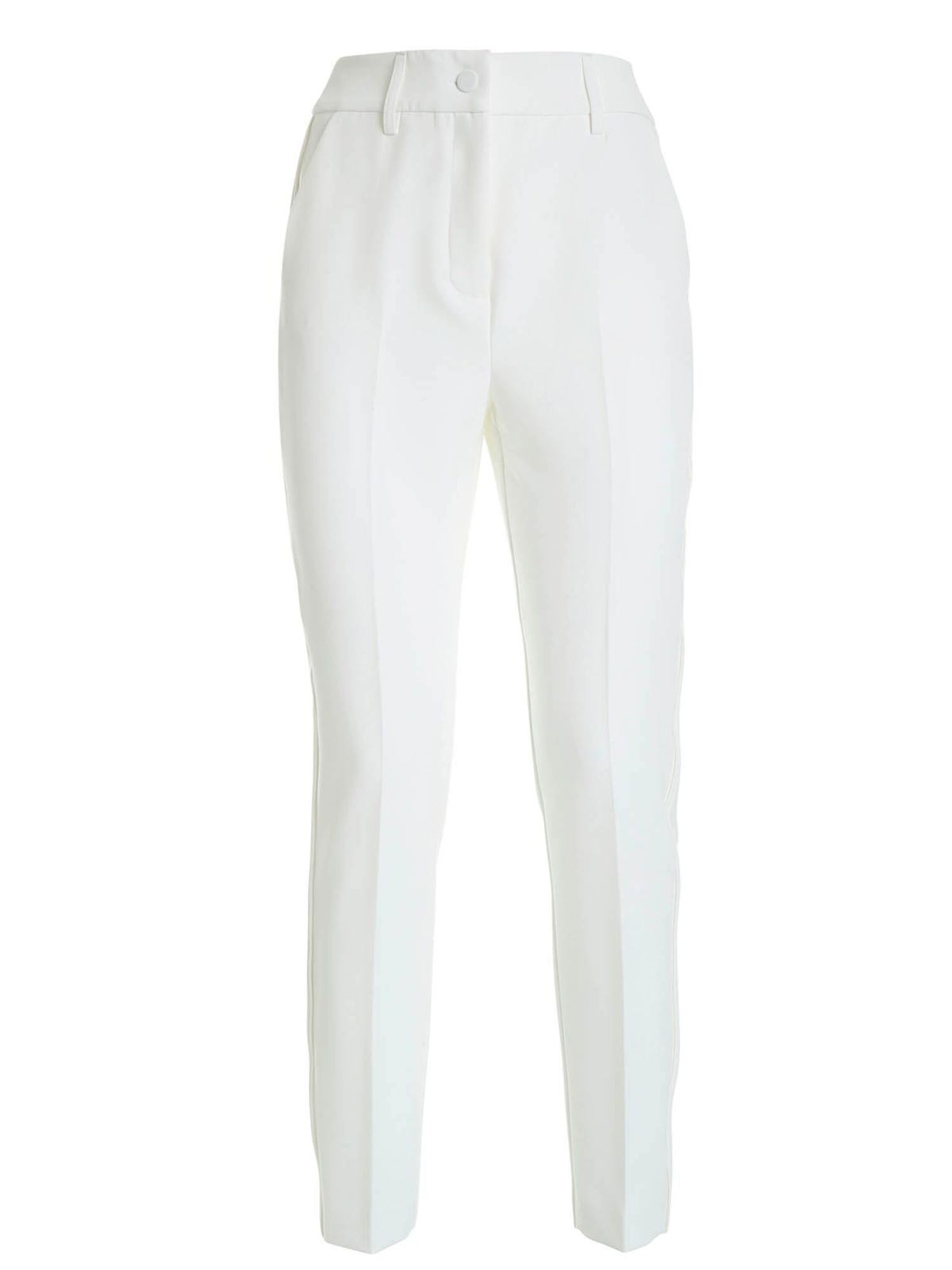 Blumarine - Logo crepe pants in white - casual trousers - 2360598