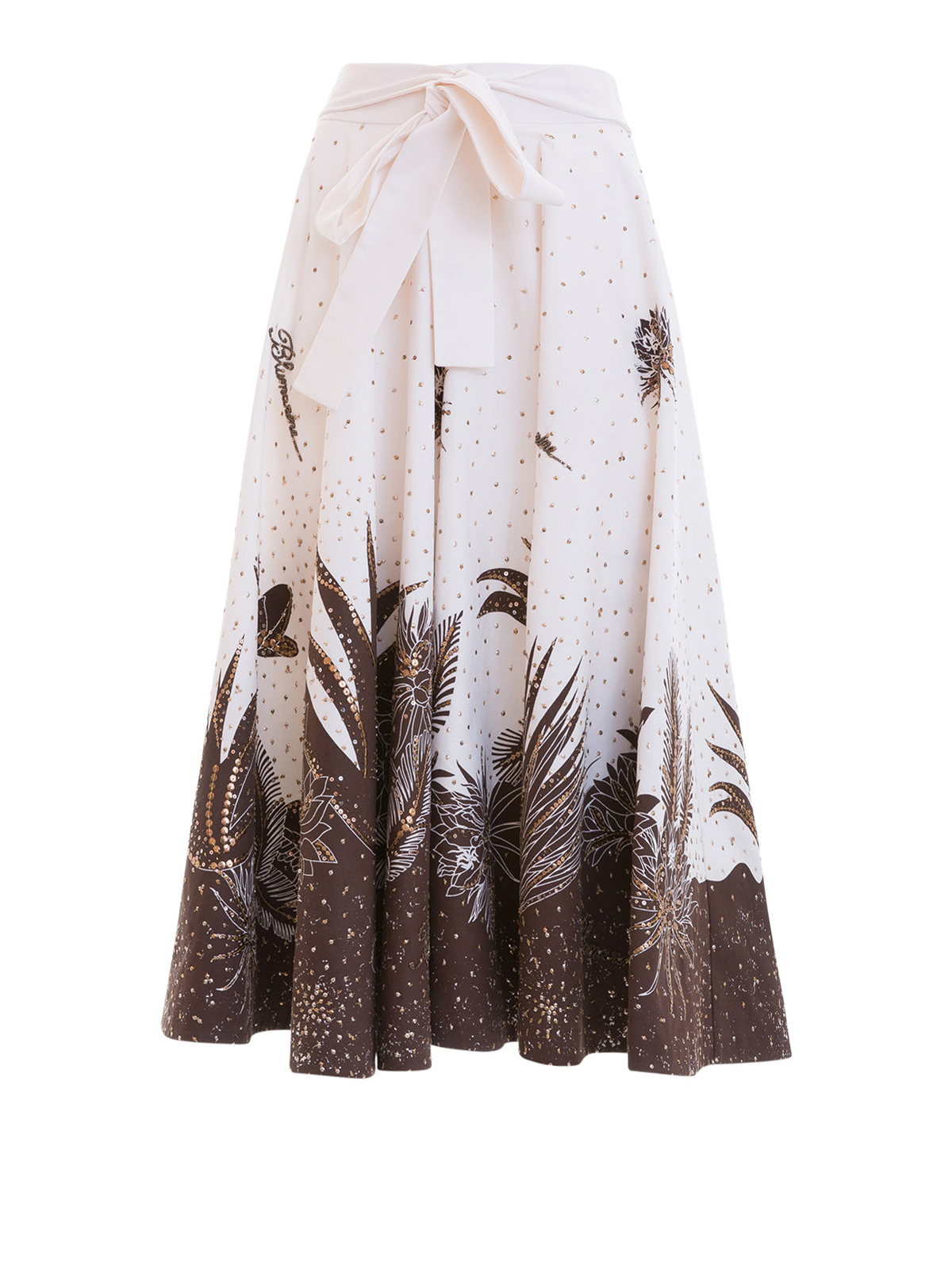 Knee length skirts & Midi Blumarine - Batik print cotton full skirt