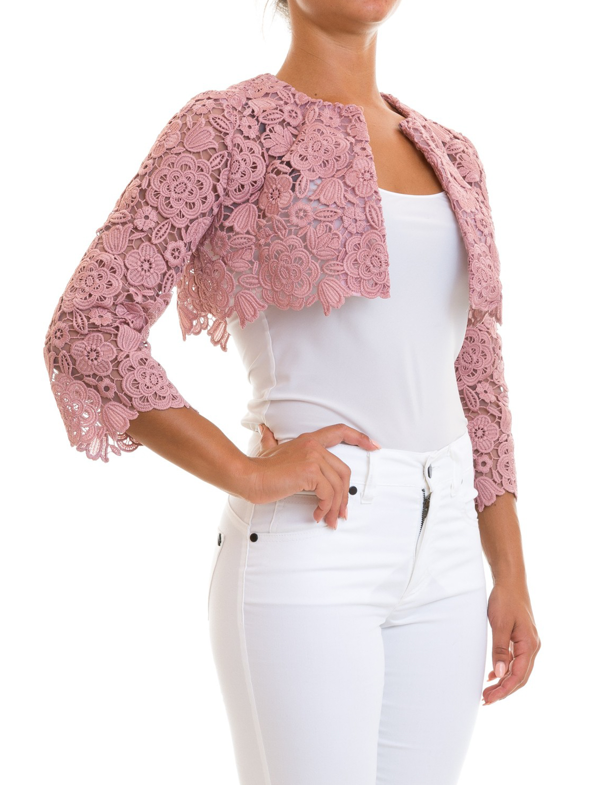 lace crop jacket