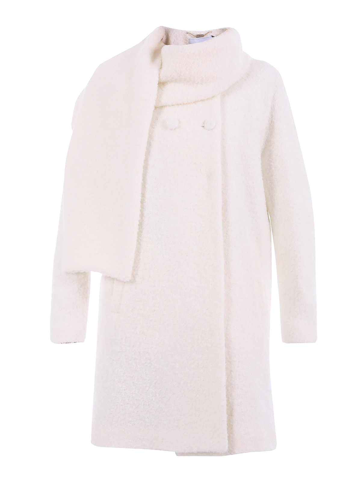 Short coats Blumarine - Self scarf bouclé wool coat - 231198 | iKRIX.com