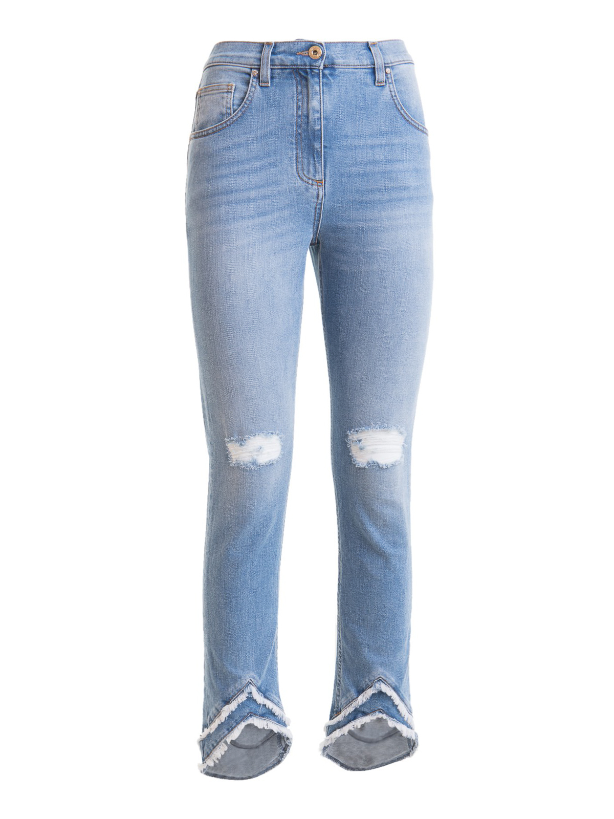 Blumarine Jeans With Rips In Light Wash