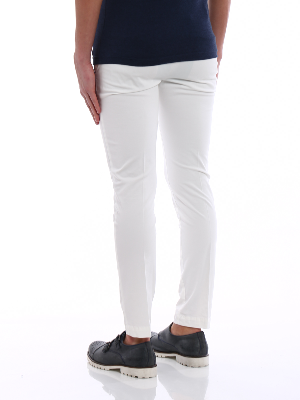 white skinny chinos