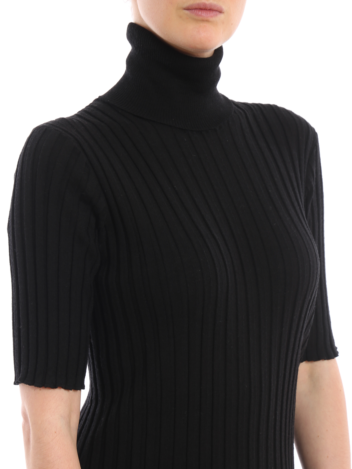 ribbed wool turtleneck sweater