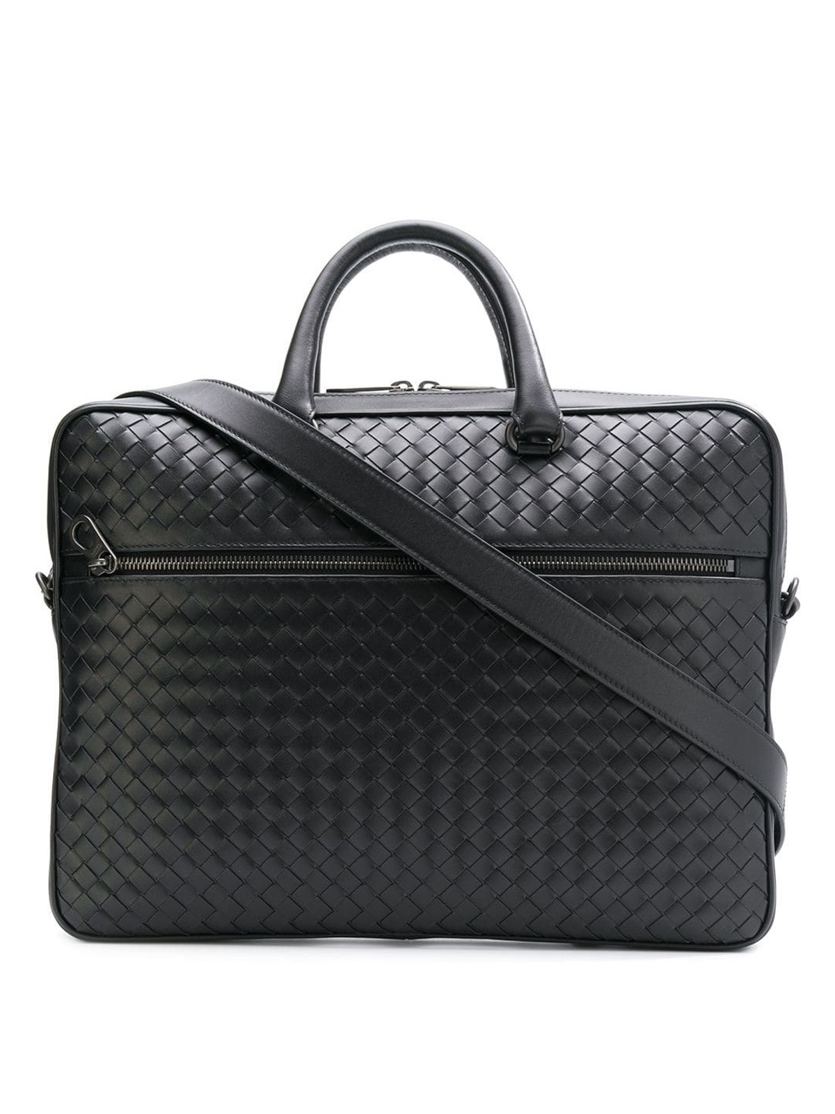 Laptop bags & briefcases Bottega Veneta - Business black Intrecciato ...