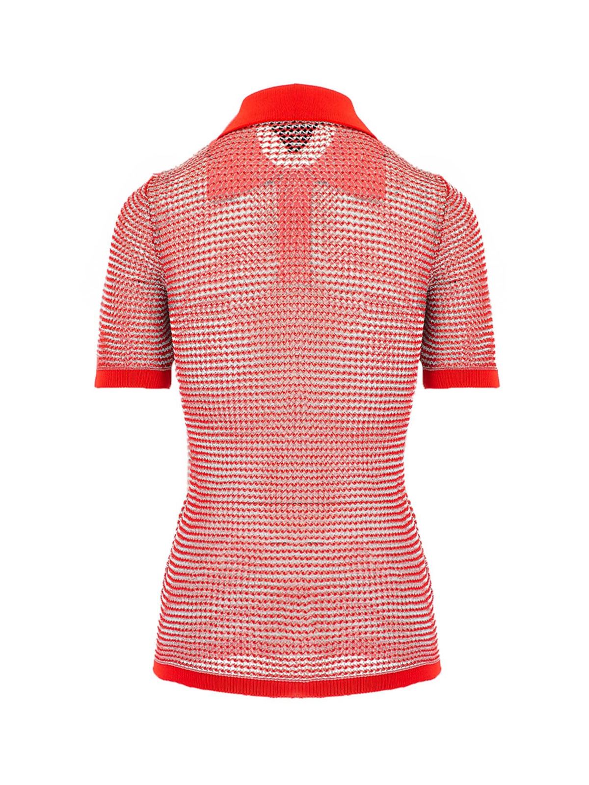 Polo shirts Bottega Veneta - 3-button polo shirt in red - 659484V0R503054